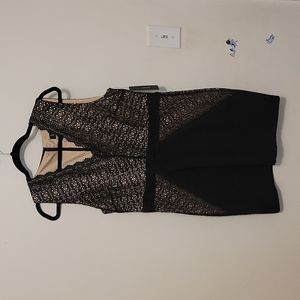 Dressy Black And Nude Lace Dress